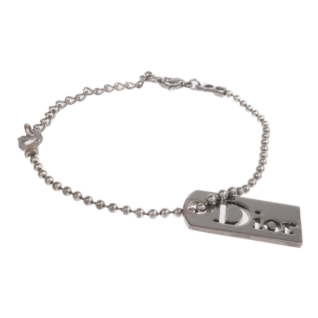 Dior Silver Tone Metal CD Logo Women's Bracelet (1 of 9)