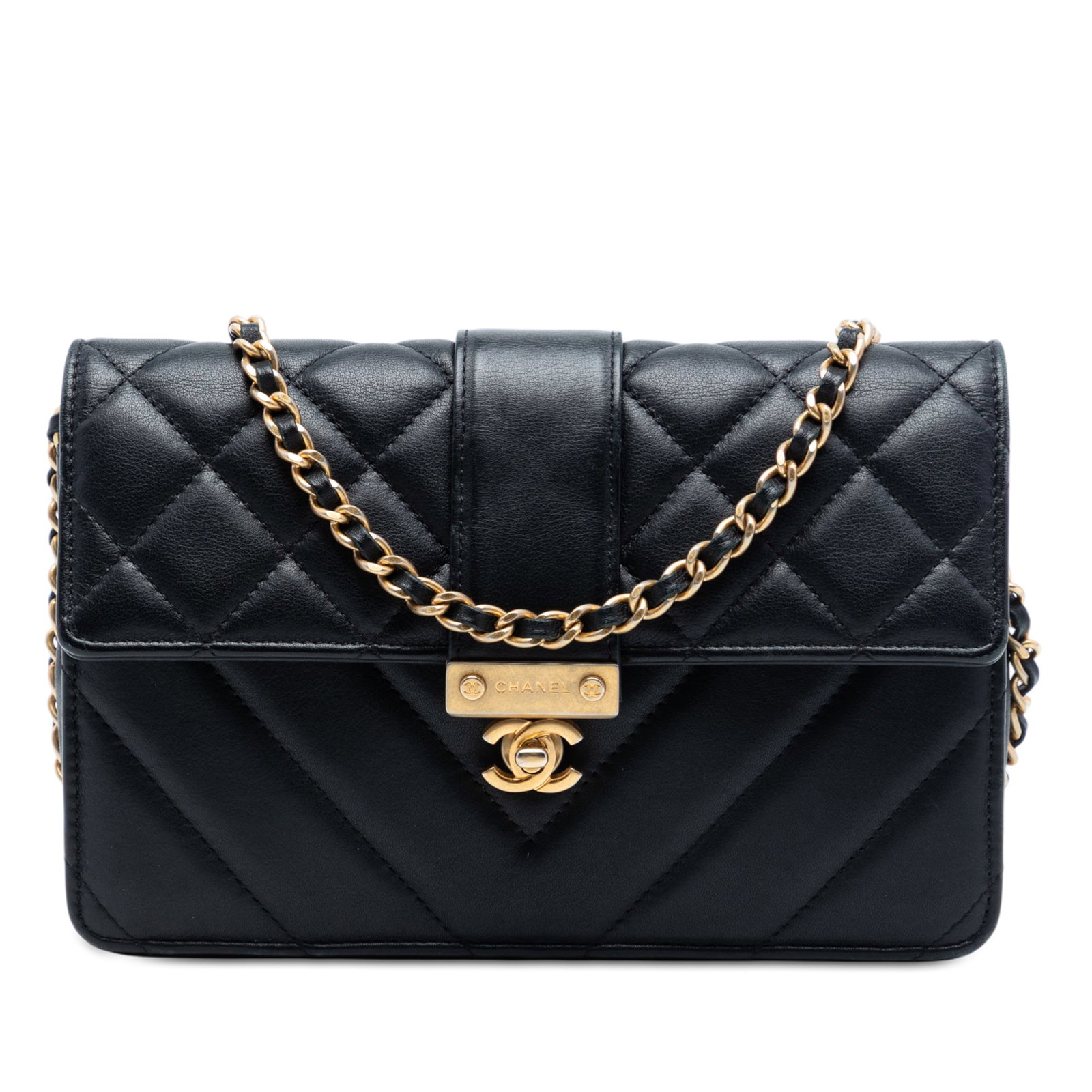 Chanel Golden Class Mixed Quilt Calfskin Wallet on Chain Crossbody Bag (1 of 8)