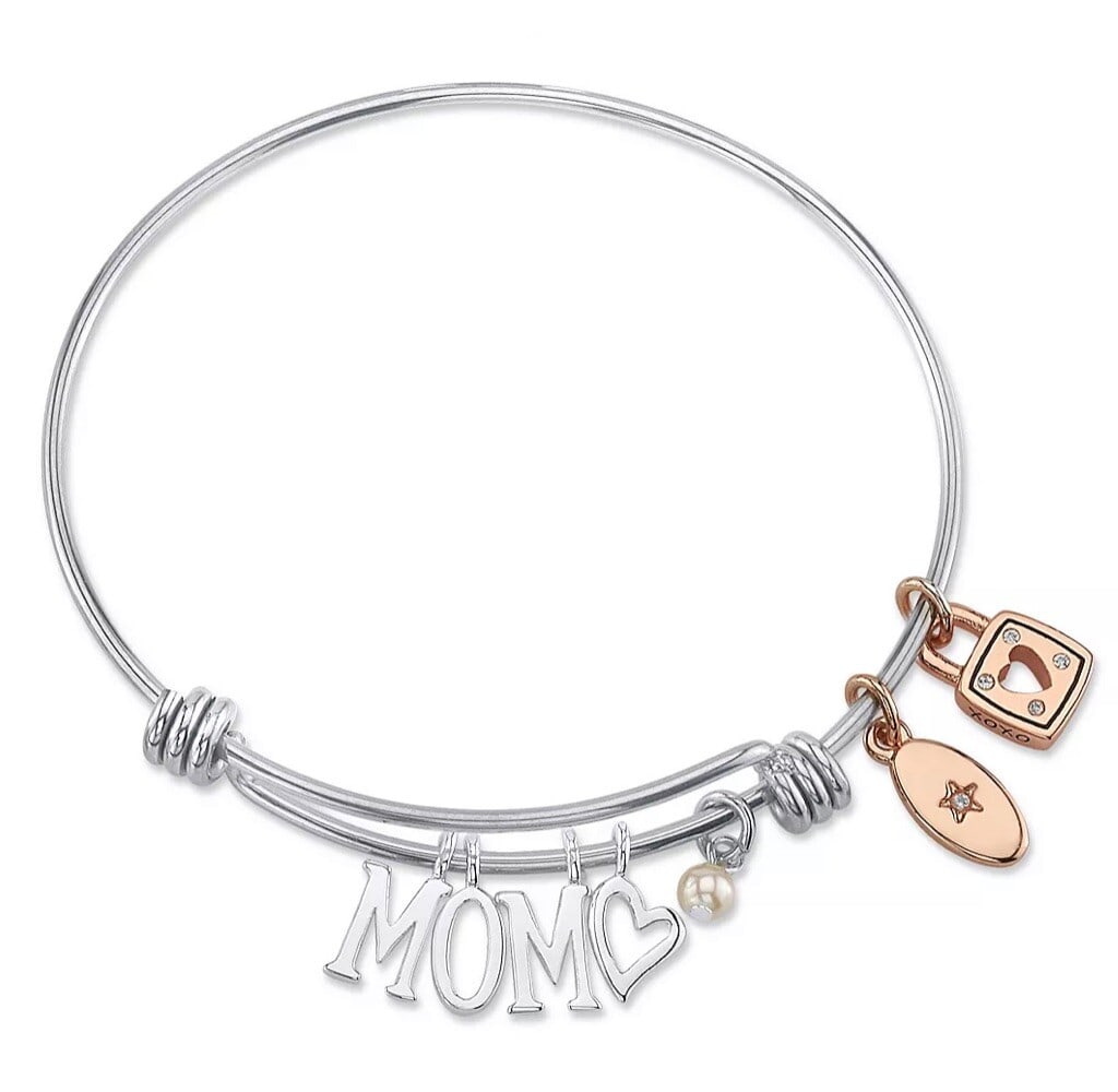 UNWRITTEN MOM Adjustable Silver Plated Stainless Steel Bangle Bracelet (1 of 2)