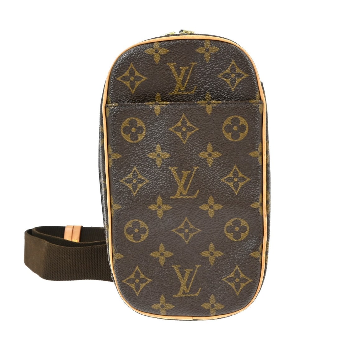 Louis Vuitton Pochette Gange Monogram Canvas Bum Bag M51870: Louis Vuitton Pochette Gange Monogram Canvas Bum Bag M51870 This Louis Vuitton Pochette Gange bum bag features the signature Monogram canvas in brown with a zip closure and gold-tone hardware. Designe