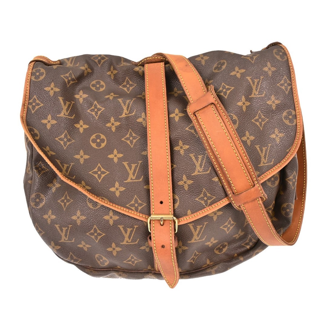 Louis Vuitton Saumur 35 Monogram Canvas Shoulder Messenger Bag M42254: Louis Vuitton Saumur 35 Monogram Canvas Shoulder Messenger Bag M42254 This Louis Vuitton Saumur 35 messenger shoulder bag features the iconic Monogram canvas leather exterior with brown leather crossb