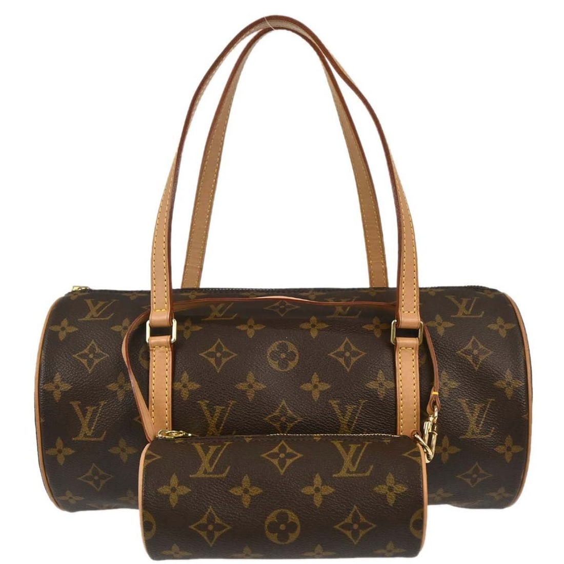 Papillon 30 Monogram Canvas Handbag by Louis Vuitton M51385: Papillon 30 Monogram Canvas Handbag by Louis Vuitton M51385 This Louis Vuitton Papillon 30 handbag showcases the iconic monogram canvas in a classic brown tone. Designed with double leather handles an