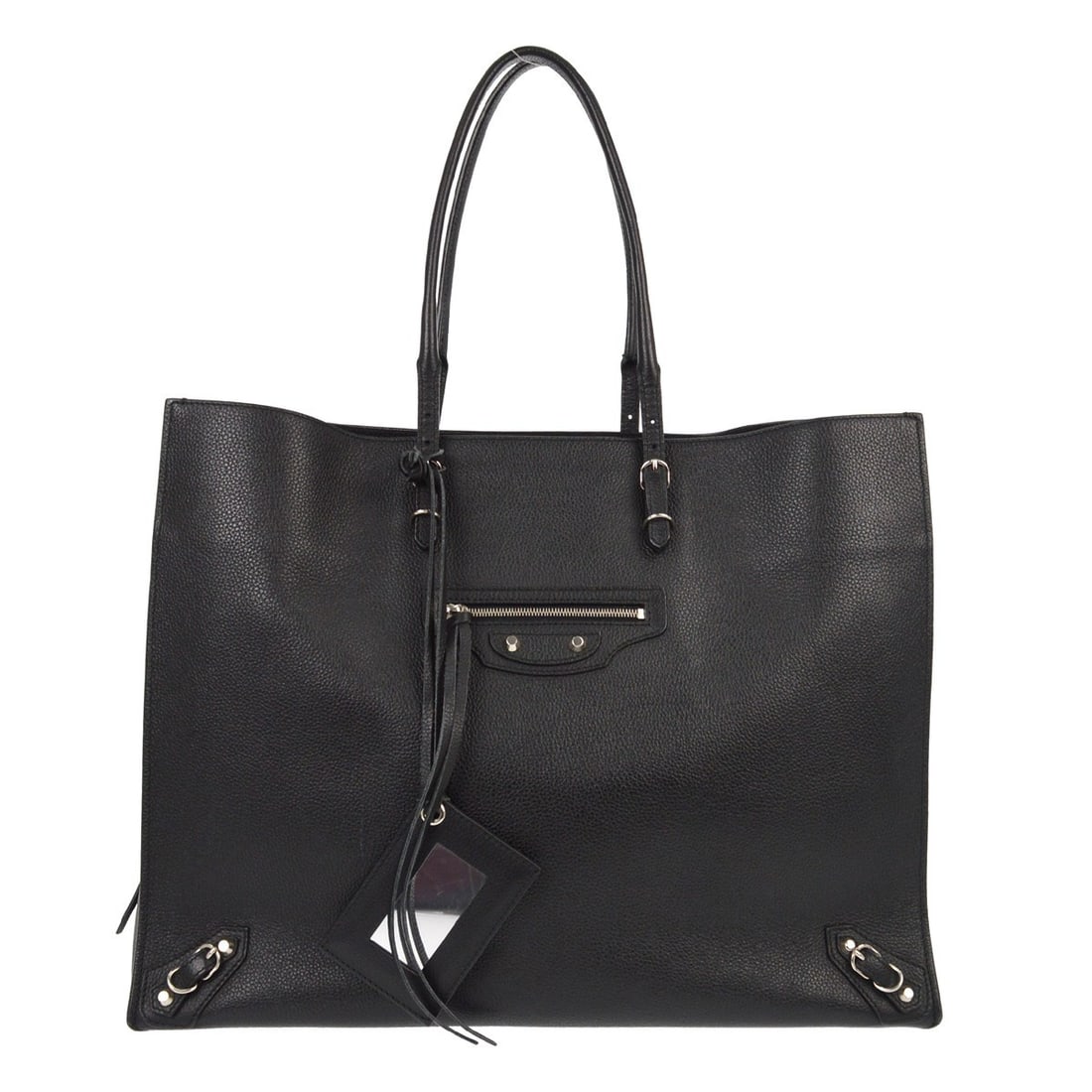 Balenciaga Papier A4 Large Black Leather Tote with Logo Accents (1 of 6)