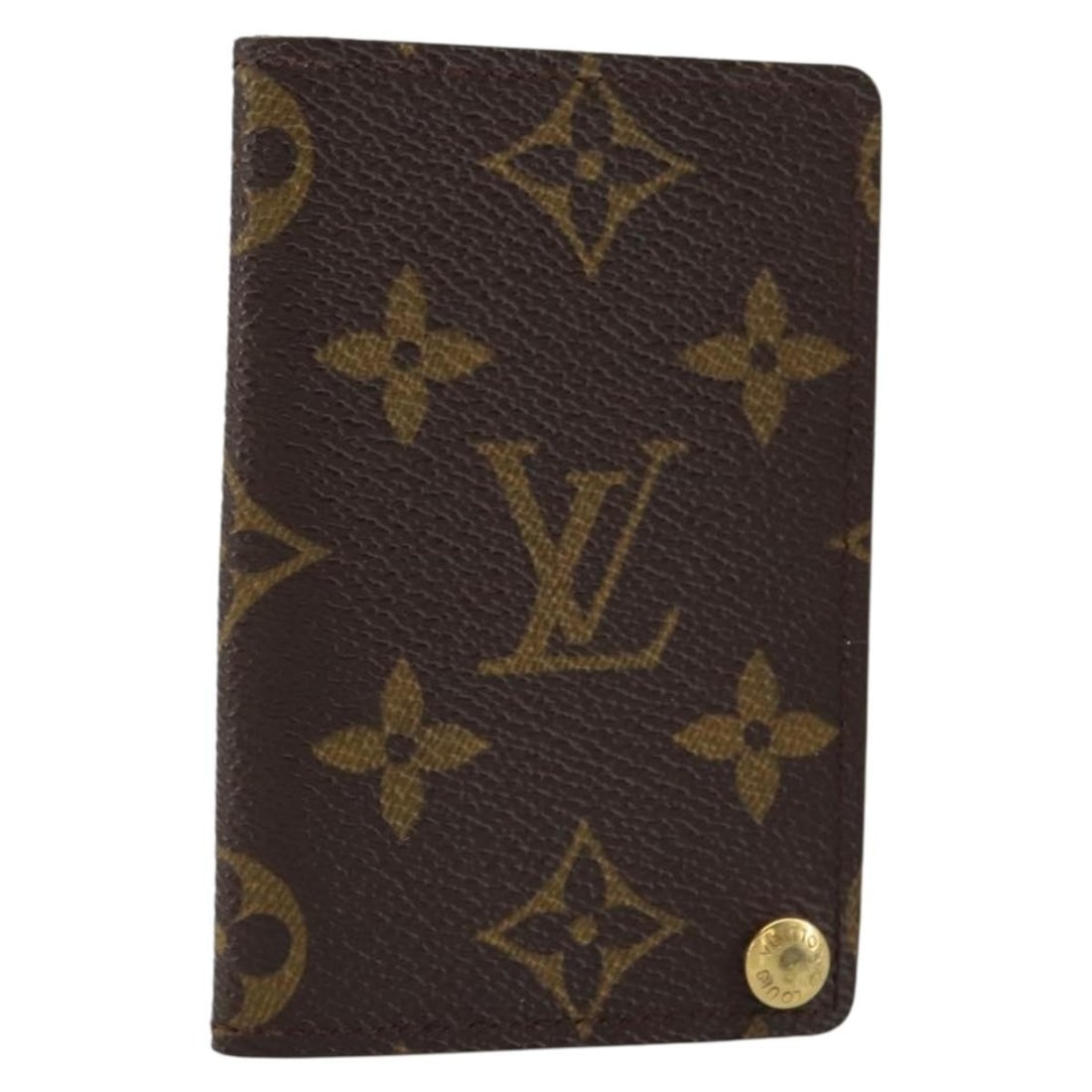 Louis Vuitton Monogram Canvas Card Case Porte Cartes Pression: Louis Vuitton Monogram Canvas Card Case Porte Cartes Pression This Louis Vuitton Porte Cartes Pression card case is crafted from monogram canvas in brown, designed for unisex use. It holds cards secur