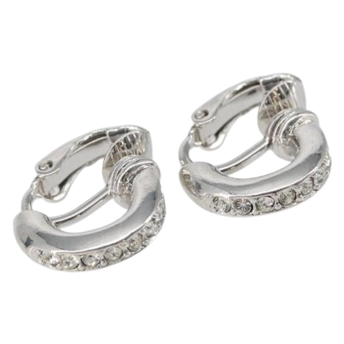 Christian Dior Silver Tone Metal Earrings Authentic 140689 (1 of 11)