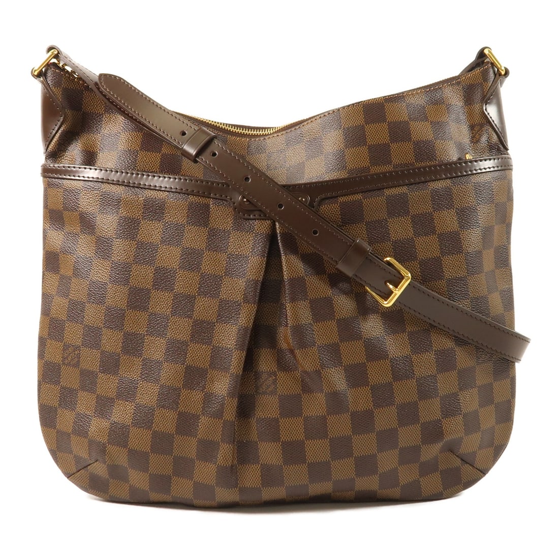 Louis Vuitton Bloomsbury GM Damier Shoulder Bag with Gold Hardware Brown: Louis Vuitton Bloomsbury GM Damier Shoulder Bag with Gold Hardware Brown This Louis Vuitton Bloomsbury GM shoulder bag features the signature Damier brown PVC coated canvas with gold tone hardware. It