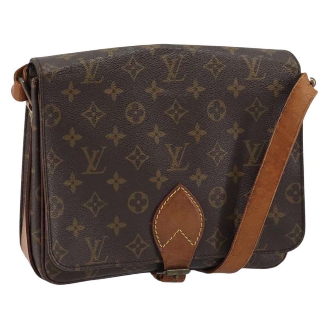 Louis Vuitton Cartouchiere Brown Canvas Shoulder Bag: Louis Vuitton Cartouchiere Brown Canvas Shoulder Bag This pre-owned Louis Vuitton Cartouchiere handbag features the iconic monogram canvas in brown. Designed for women, it has a shoulder strap and was