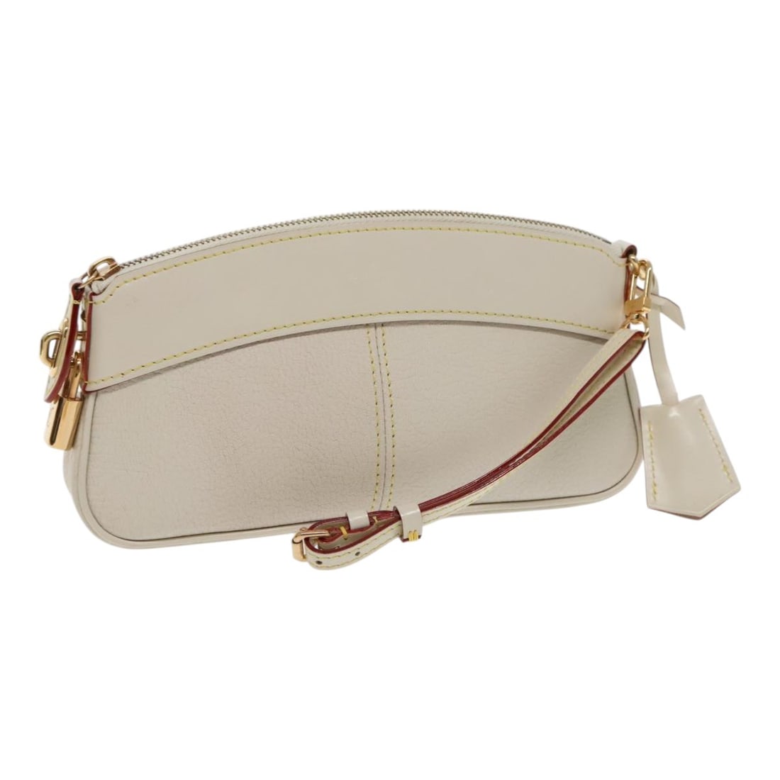 Louis Vuitton Suhali White Leather Lockit Clutch Bag M95629 with Dust Bag: Louis Vuitton Suhali White Leather Lockit Clutch Bag M95629 with Dust Bag This Louis Vuitton Suhali Lockit Clutch Bag is crafted from white leather and features a sleek, structured silhouette. The bag