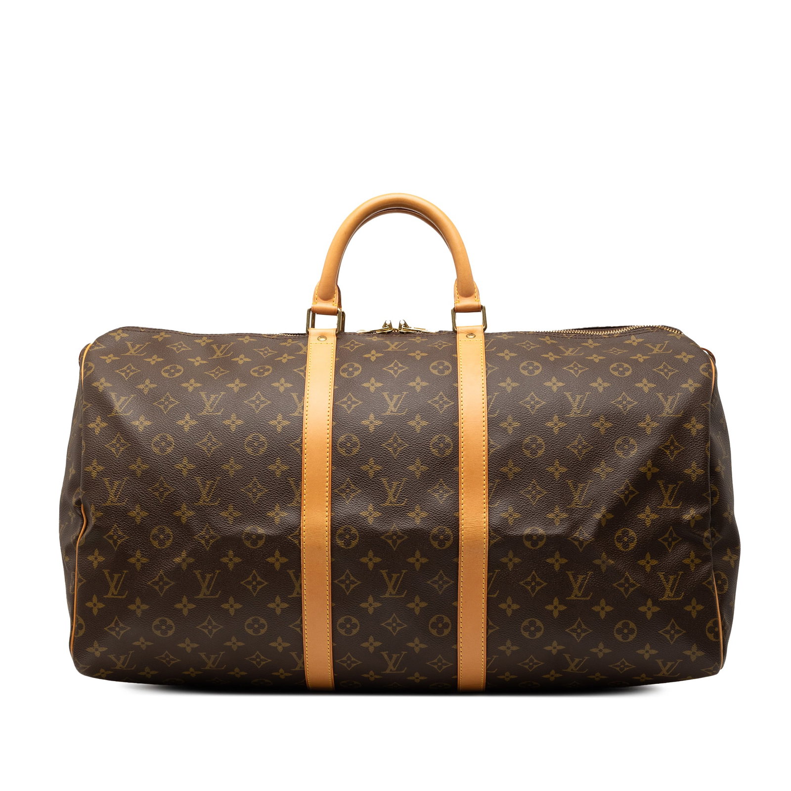 Louis Vuitton Keepall 55 Travel Bag Monogram Canvas with Vachetta Leather Trim (1 of 10)