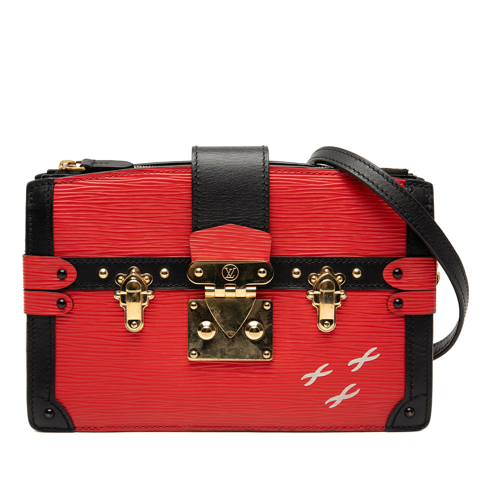 Louis Vuitton Red Epi Leather Trunk Clutch with Chain Strap (1 of 7)