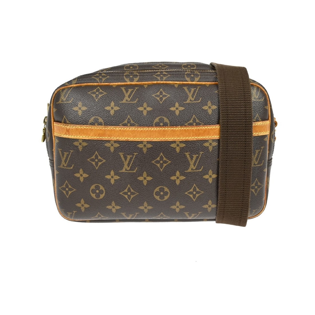 Louis Vuitton Reporter PM Monogram Canvas Small Messenger Crossbody Bag: Louis Vuitton Reporter PM Monogram Canvas Small Messenger Crossbody Bag This Louis Vuitton Reporter PM shoulder bag features the iconic Monogram canvas leather exterior with brown crossbody strap and 