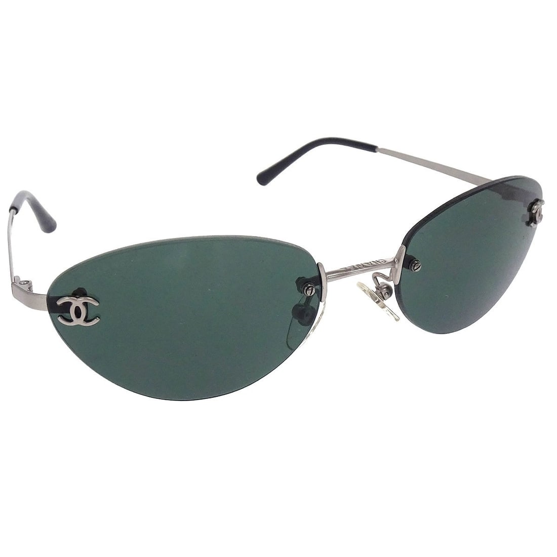 CC Logos Black Acrylic Sunglasses by Chanel for Women (1 of 7)