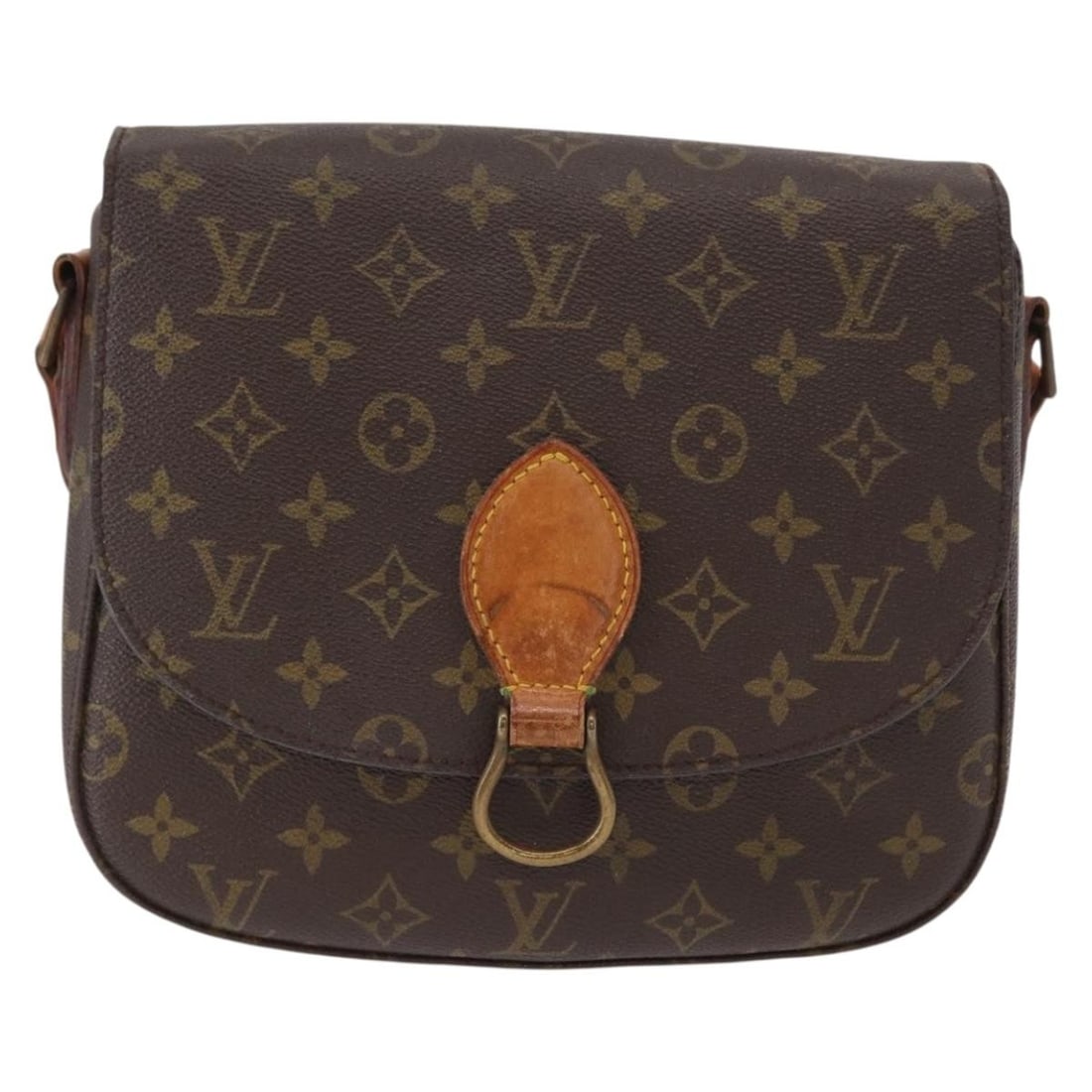 Saint Cloud Shoulder Bag in Monogram Canvas by Louis Vuitton: Saint Cloud Shoulder Bag in Monogram Canvas by Louis Vuitton This Louis Vuitton Saint Cloud handbag features the iconic monogram canvas in brown, designed for women. The bag shows signs of wear, inclu