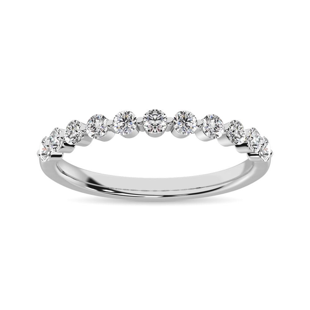 Diamond 3/4 Ct.Tw. Stackable Band in 14K White Gold: Diamond 3/4 Ct.Tw. Stackable Band in 14K White Gold 14k White Gold Stone Color: G-h Stone Clarity: I1 Each ring is presented in standard size 6.5. Complimentary resizing is available between sizes 510