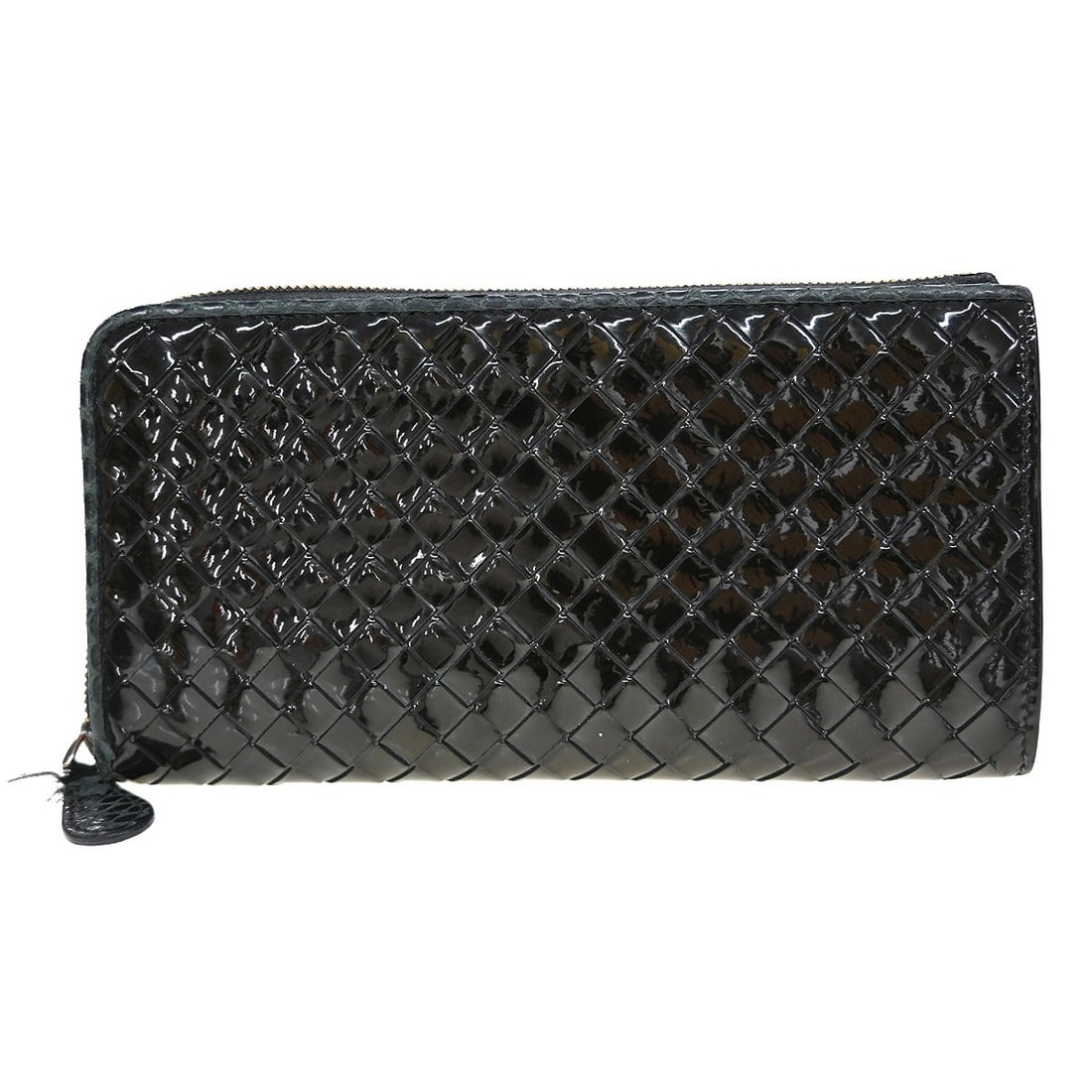 Black Leather Long Wallet by Bottega Veneta Intrecciato Unisex Vintage: Black Leather Long Wallet by Bottega Veneta Intrecciato Unisex Vintage This Bottega Veneta long wallet features the signature Intrecciato woven leather design in classic black. Suitable for unisex use