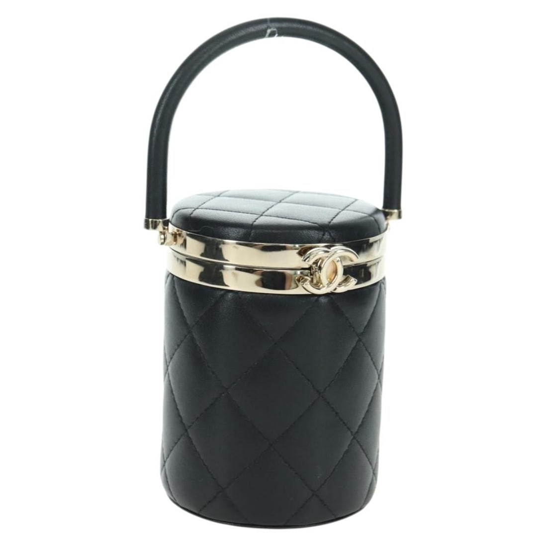 Chanel Black Lambskin Matelasse Vanity Bag with Gold CC Hardware (1 of 18)