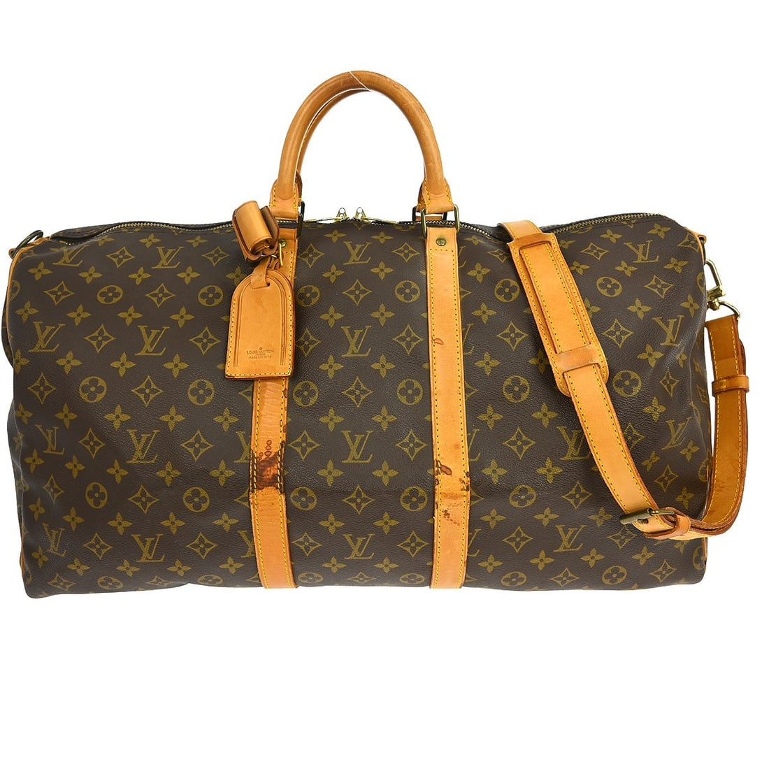 Louis Vuitton Keepall Bandouliiere 60 Monogram Canvas Extra Large Duffle Bag: Louis Vuitton Keepall Bandouliiere 60 Monogram Canvas Extra Large Duffle Bag The Louis Vuitton Monogram Keepall Bandouliere 60 is an extra-large duffle bag designed for travel. Crafted from monogram c