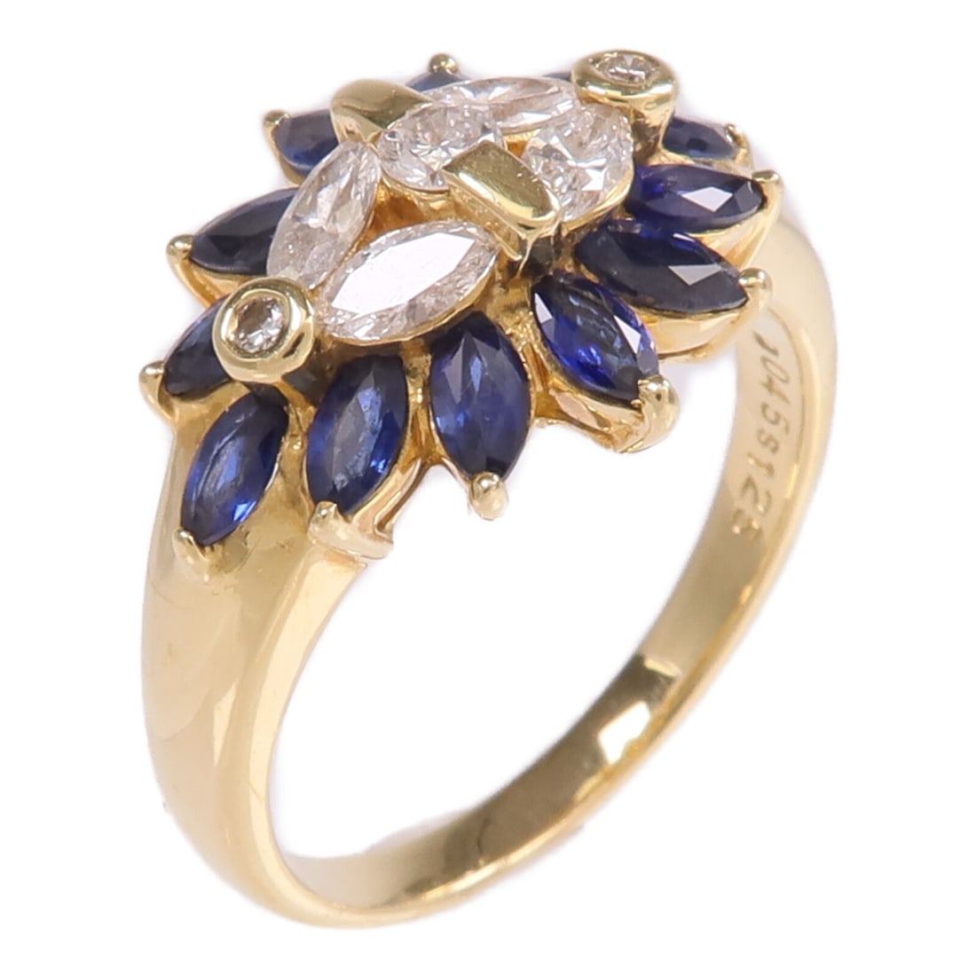 Sapphire and Diamond Ring in 18K Yellow Gold Size 7 (1 of 7)