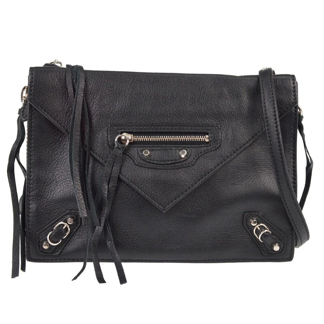 Balenciaga Papier Triple XS Mini Leather Shoulder Bag Black (1 of 6)