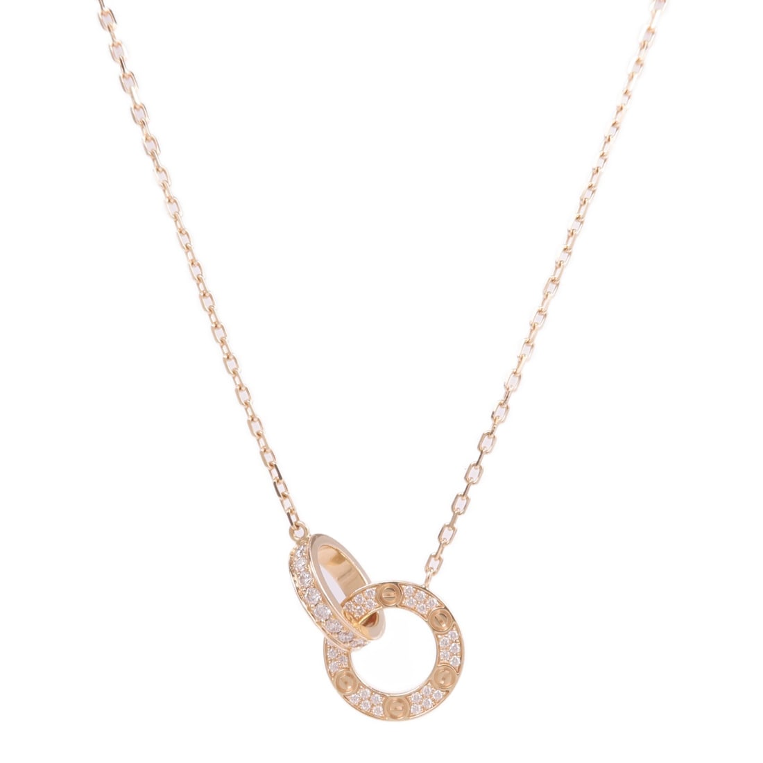 Cartier Love Collection Diamond Pave Necklace 18K Rose Gold (1 of 9)