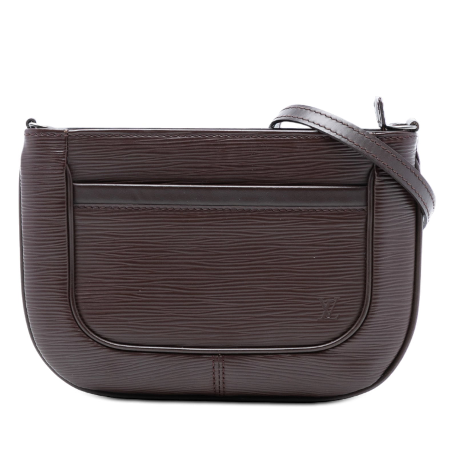 Epi Sarvanga crossbody bag in brown leather with detachable strap: Epi Sarvanga crossbody bag in brown leather with detachable strap This Louis Vuitton Epi Sarvanga crossbody bag is crafted from durable epi leather in brown and features a detachable flat leather stra