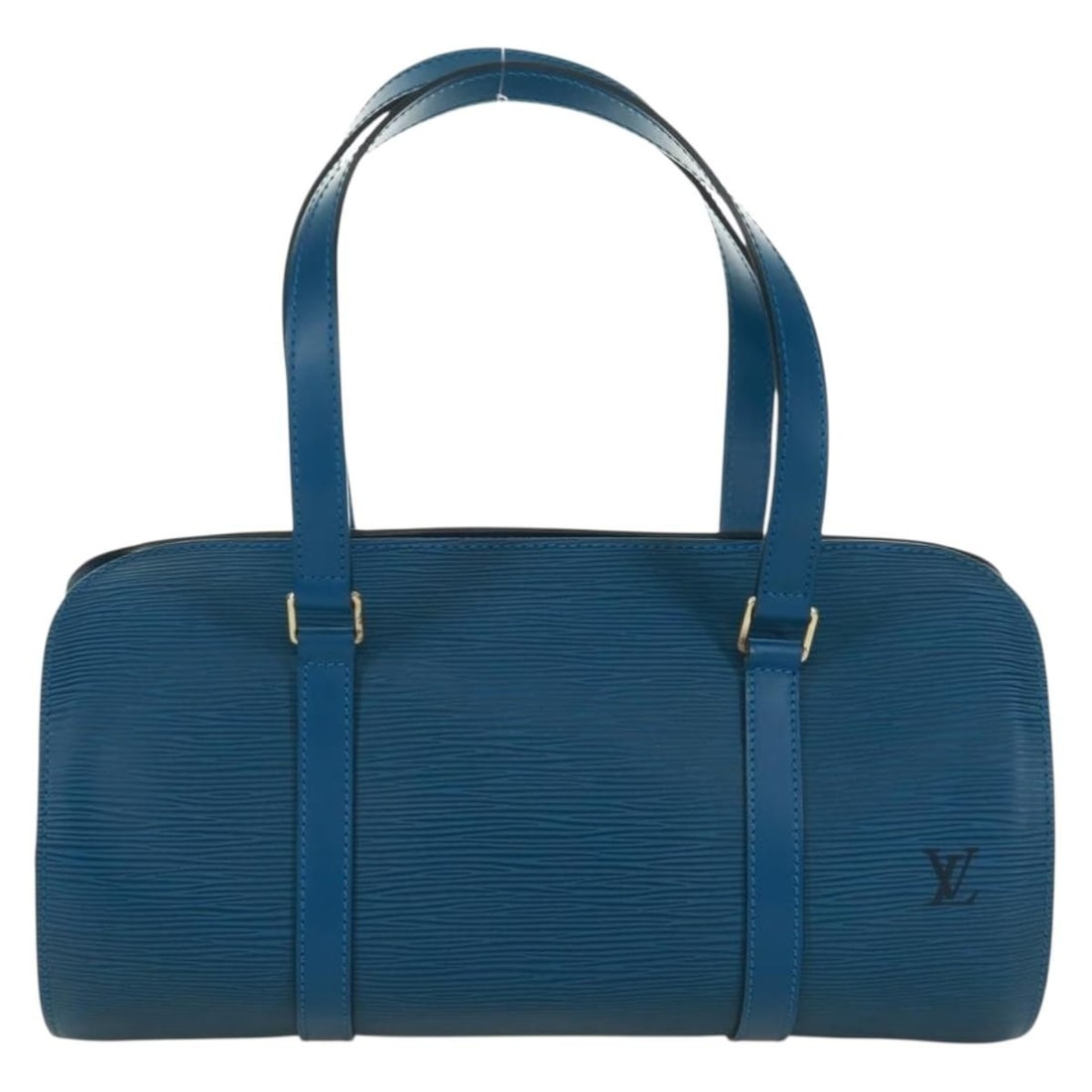 Blue Epi Leather Soufflot Bag by Louis Vuitton 31cm: Blue Epi Leather Soufflot Bag by Louis Vuitton 31cm The Louis Vuitton Soufflot Handbag features blue Epi leather and is designed for women. This handbag offers a spacious interior and is crafted in Fr