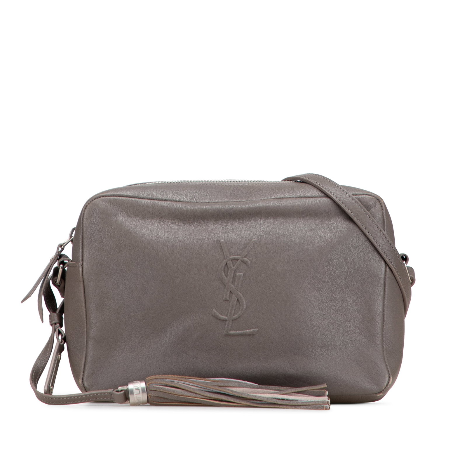 Saint Laurent Small Monogram Lou Camera Bag Gray Lambskin Leather (1 of 10)