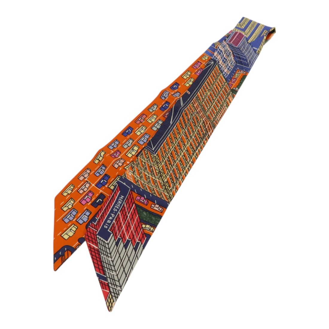 Hermes Silk Twilly Orange Multicolor Women's Scarf: Hermes Silk Twilly Orange Multicolor Women's Scarf This Hermes Twilly scarf features a vibrant multicolor design in shades of orange, pink, blue, and more. Crafted from luxurious silk, it is designed 