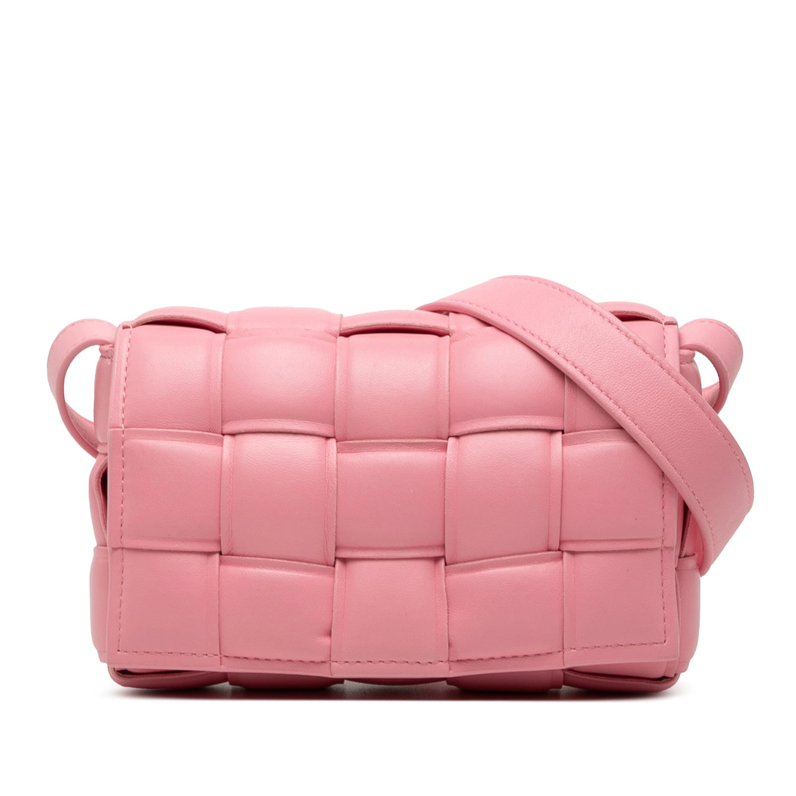 Bottega Veneta Padded Cassette Small Pink Woven Nappa Leather Shoulder Bag (1 of 8)