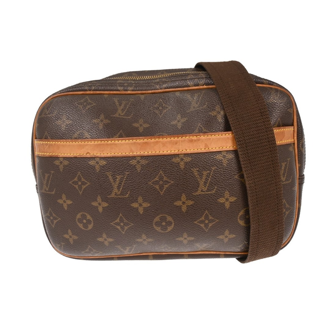 Louis Vuitton Reporter PM Monogram Canvas Small Shoulder Bag M45254: Louis Vuitton Reporter PM Monogram Canvas Small Shoulder Bag M45254 This Louis Vuitton Reporter PM messenger shoulder bag features the iconic monogram canvas leather exterior with brown crossbody stra
