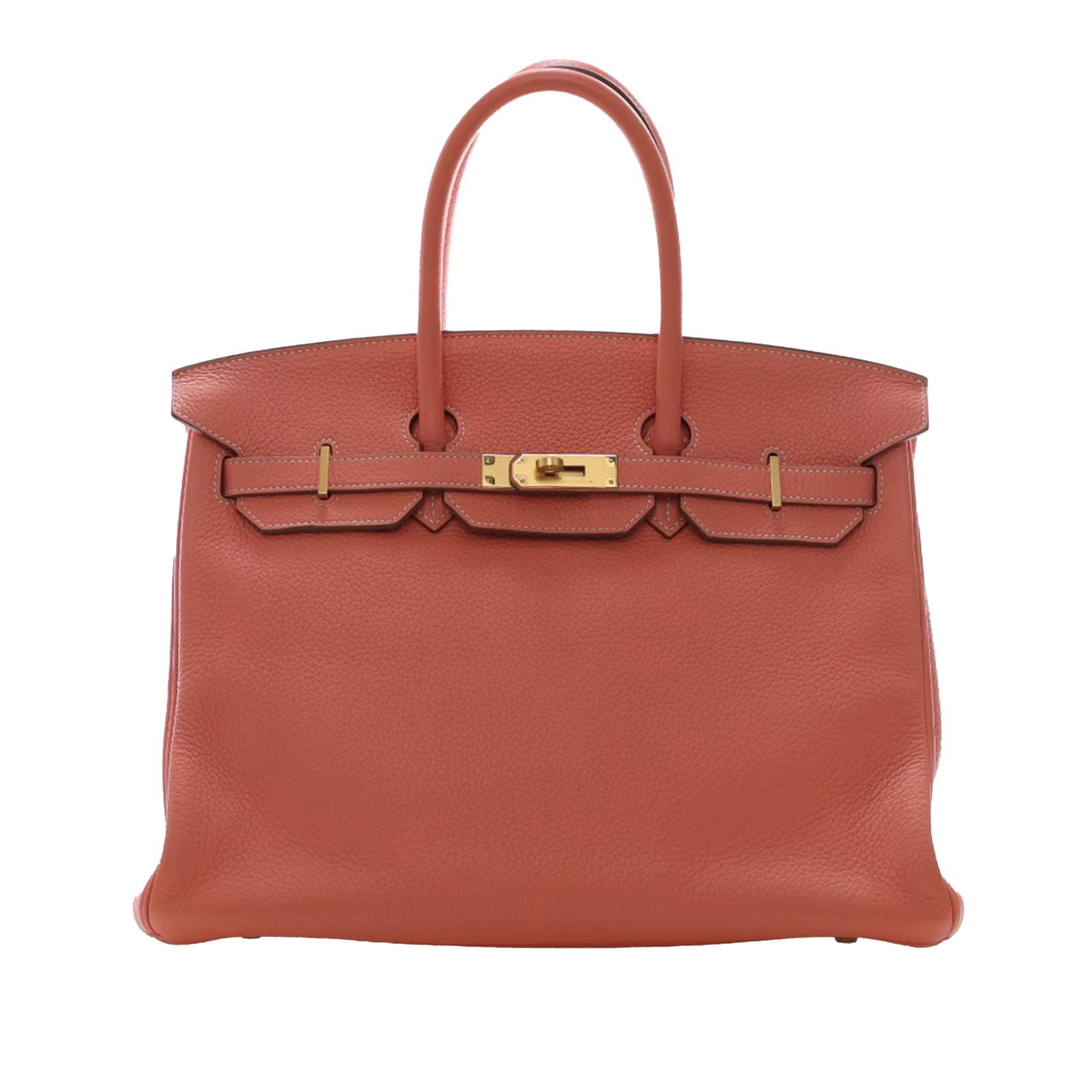 Hermes Birkin 35 Clemence Leather Bag in Crevette Orange with Gold Tone Hardware (1 of 15)