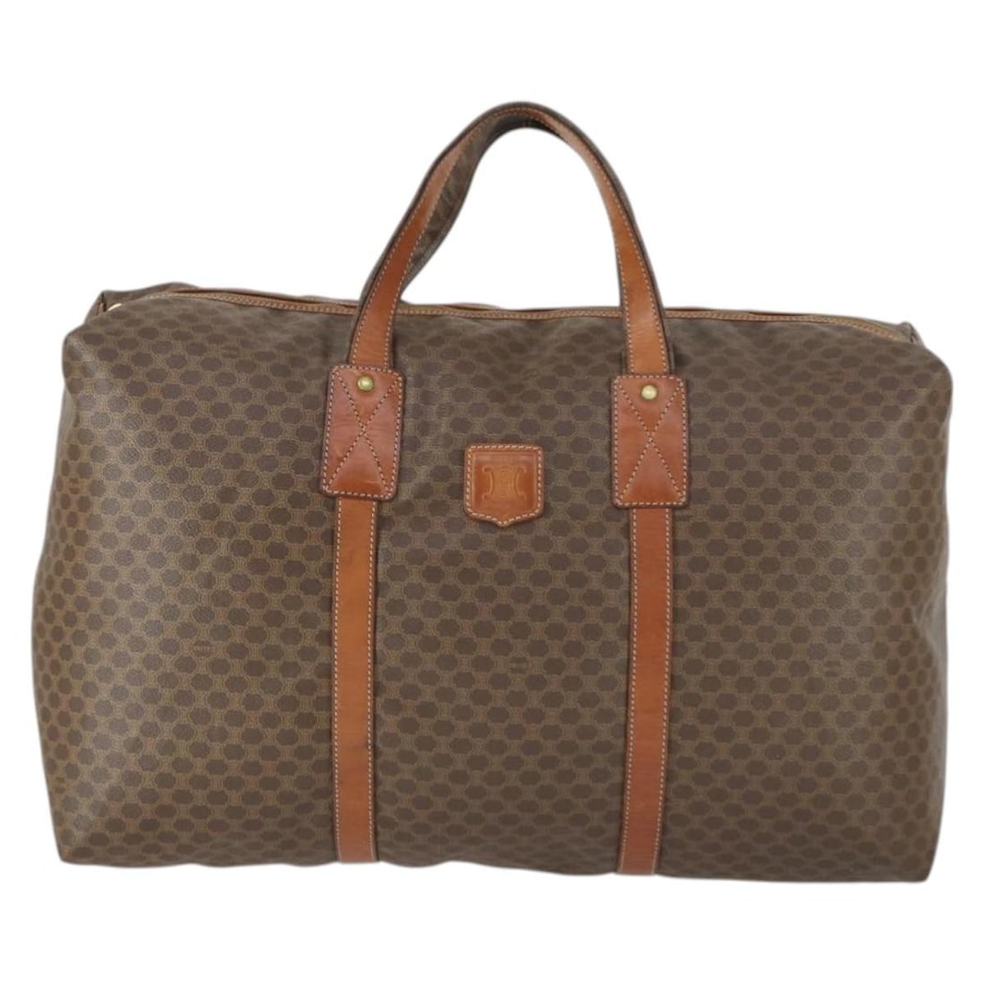 Celine Macadam Boston Vintage Unisex Canvas and Leather Bag Brown 50cm (1 of 18)
