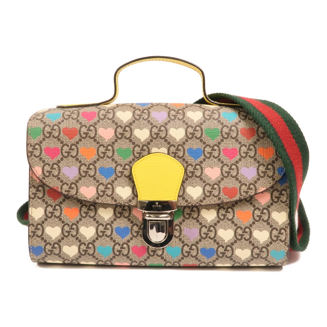 Gucci GG Supreme Brown Coated Canvas Two Way Shoulder Bag SHW 525515: Gucci GG Supreme Brown Coated Canvas Two Way Shoulder Bag SHW 525515 This Gucci GG Supreme 2-way shoulder bag is crafted from brown PVC coated canvas. Designed with versatility in mind, it can be carr
