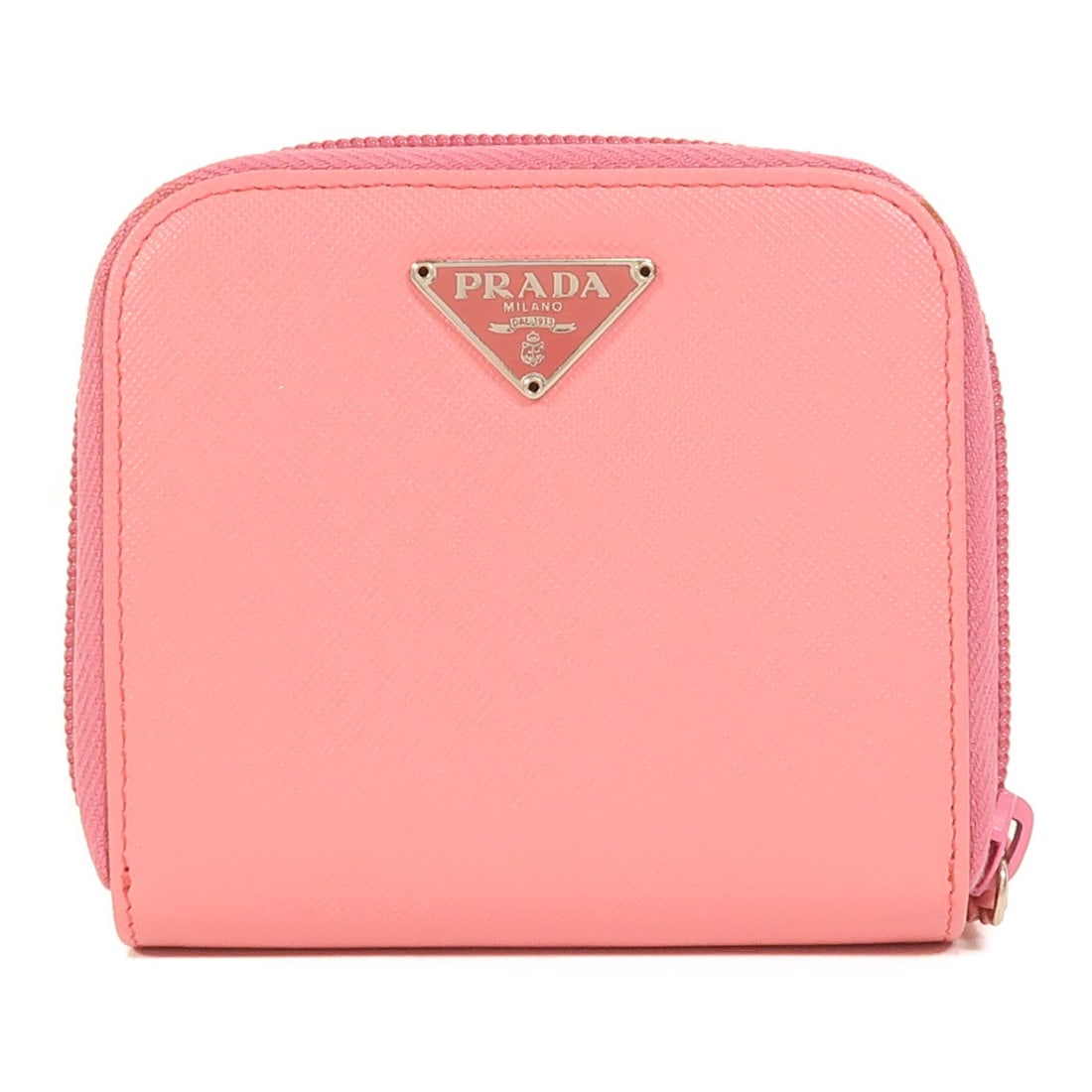 Pink Saffiano Leather L-Shaped Zipper Wallet by Prada (1 of 16)