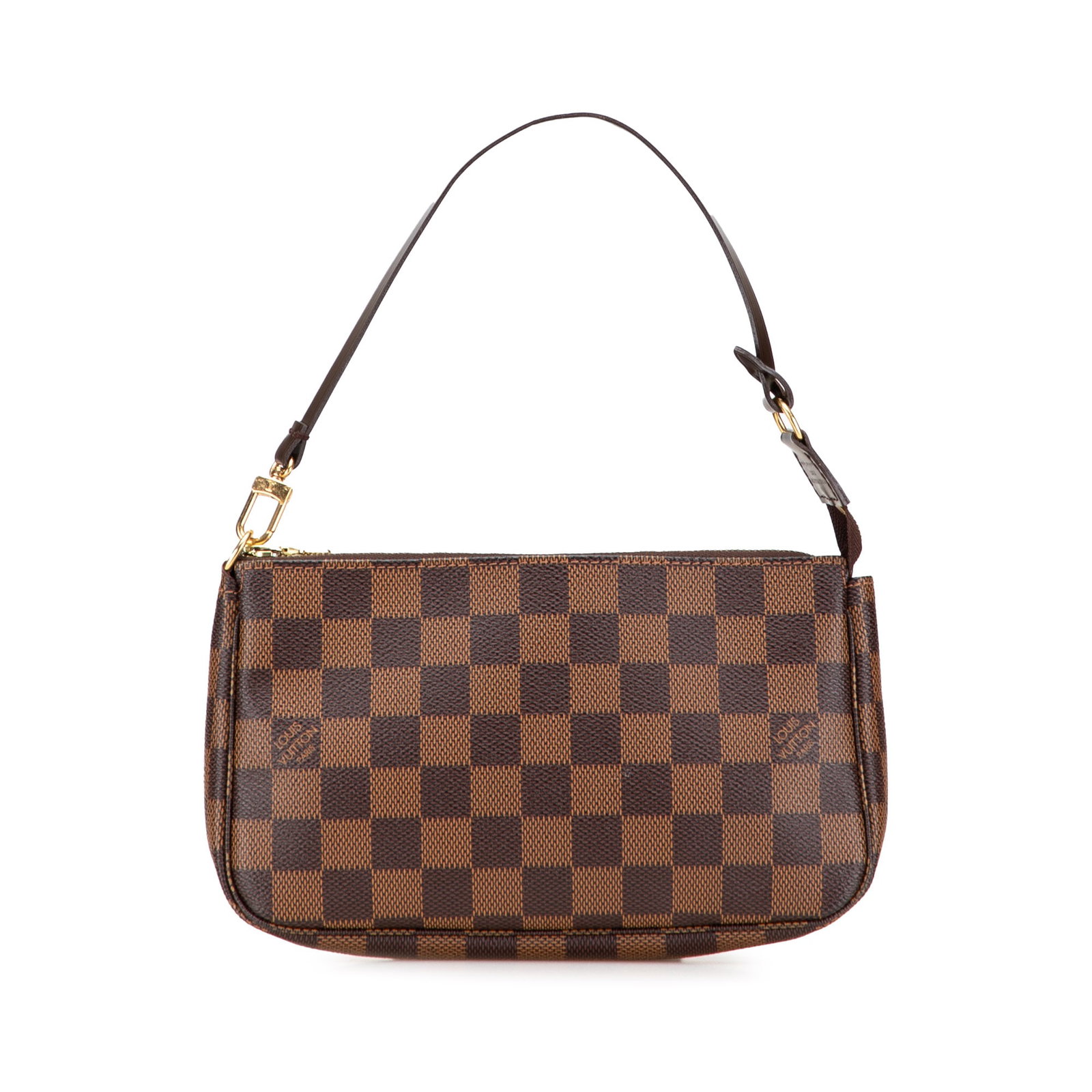 Louis Vuitton Damier Ebene Pochette Accessoires Brown Canvas Bag: Louis Vuitton Damier Ebene Pochette Accessoires Brown Canvas Bag The Louis Vuitton Damier Ebene Pochette Accessoires is a stylish accessory crafted from durable damier ebene canvas. This elegant bag f