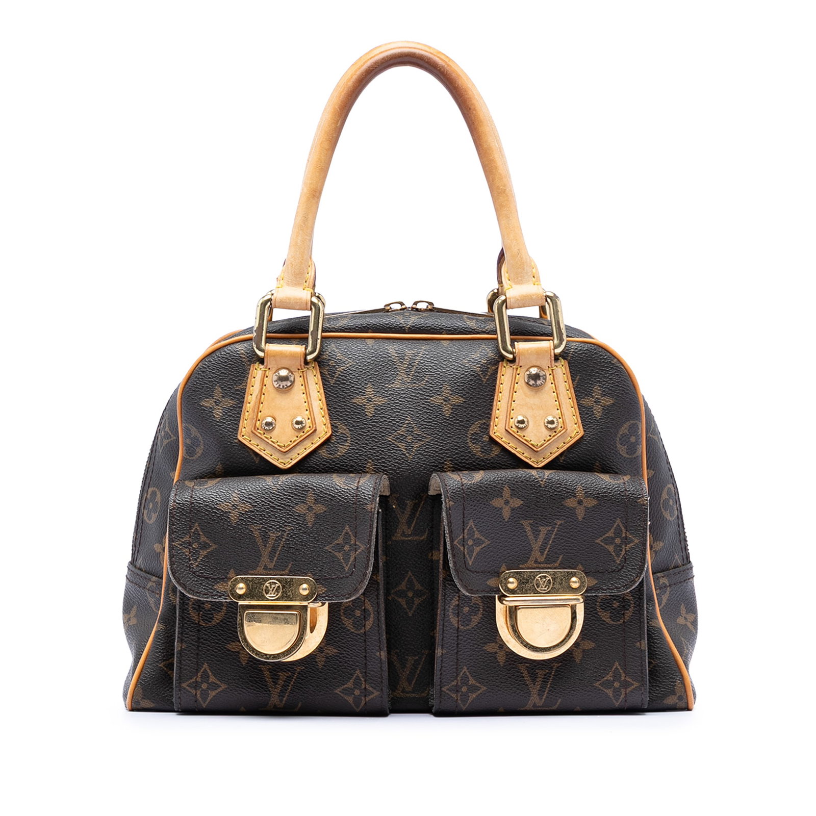 Louis Vuitton Manhattan PM Monogram Canvas Bag with Leather Trim and Gold Hardware (1 of 7)