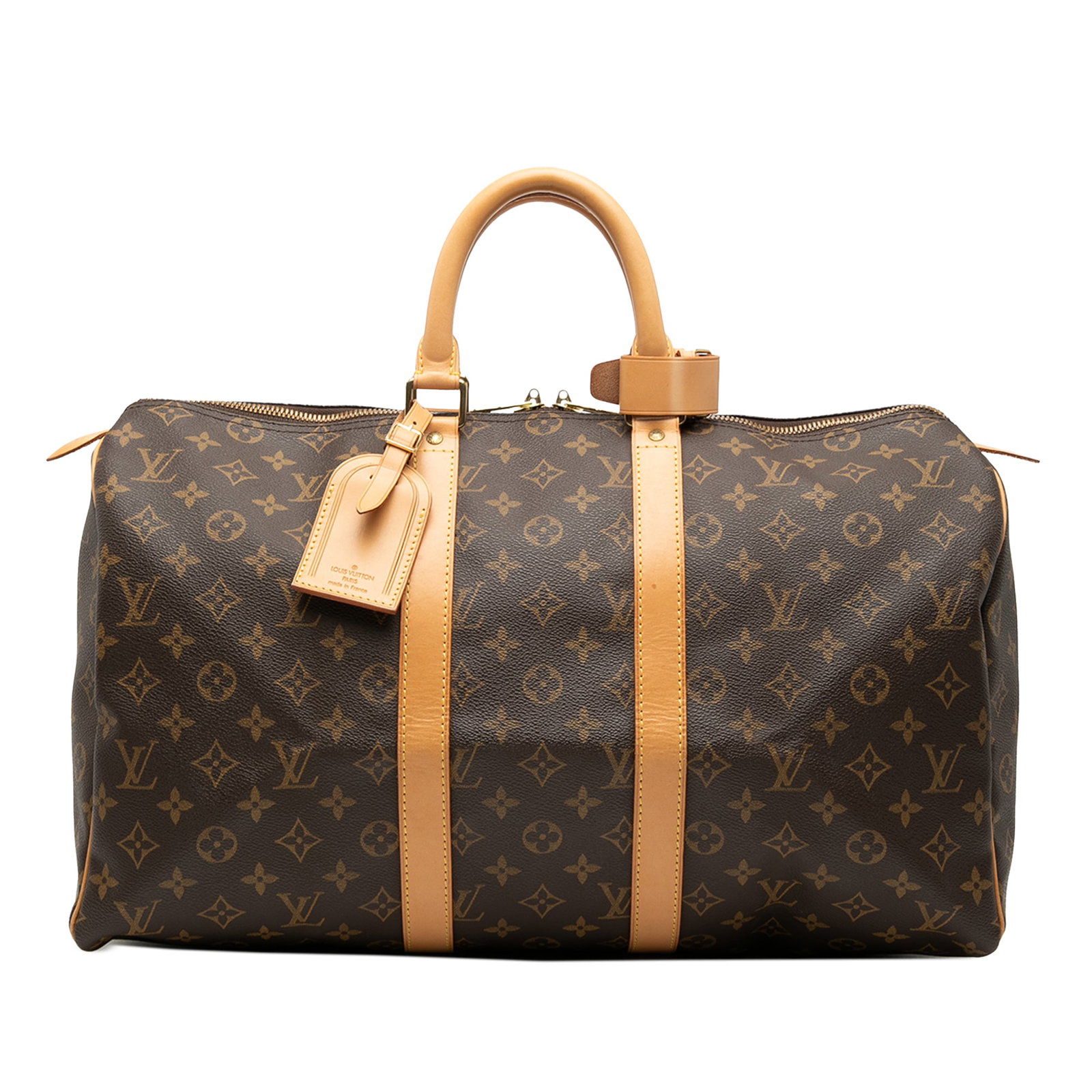 Louis Vuitton Keepall 45 Monogram Canvas Travel Bag with Leather Trim (1 of 7)