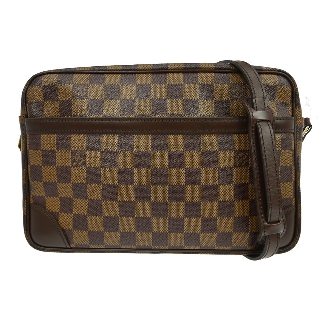 Louis Vuitton Damier Trocadero 30 Brown Monogram Canvas Crossbody Bag: Louis Vuitton Damier Trocadero 30 Brown Monogram Canvas Crossbody Bag This Louis Vuitton Trocadero 30 shoulder bag features the signature Damier pattern in monogram canvas with brown leather crossbody