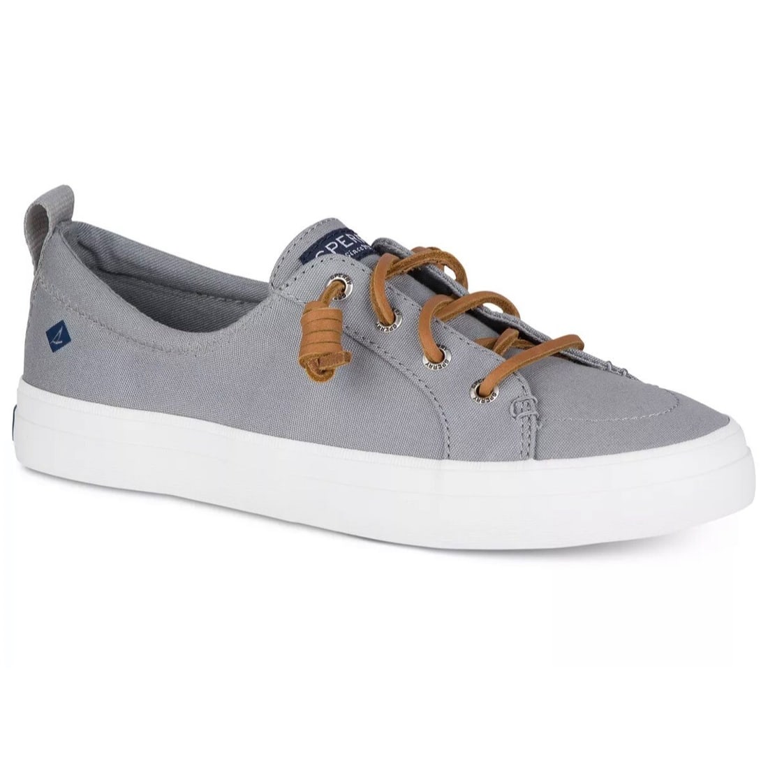 SPERRY Women's Crest Vibe Low Top Sneakers Gray 5M Memory Foam Comfort: SPERRY Women's Crest Vibe Low Top Sneakers Gray 5M Memory Foam Comfort Step into comfort and style with the SPERRY Women's Crest Vibe Canvas Sneakers. These low-top sneakers in a classic gray color fe