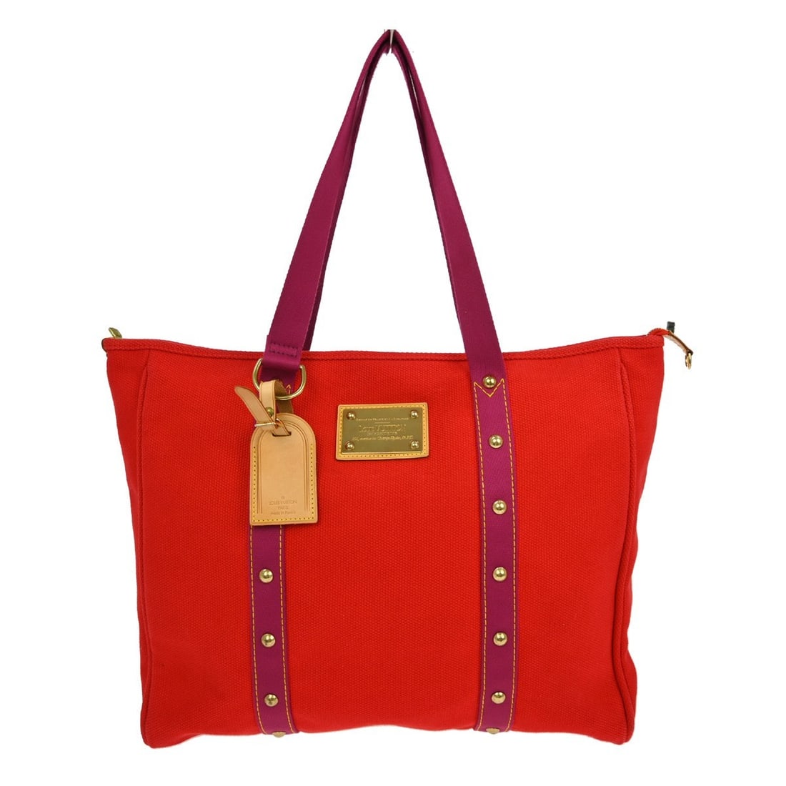Louis Vuitton Antigua Cabas GM Large Red Canvas Shoulder Bag: Louis Vuitton Antigua Cabas GM Large Red Canvas Shoulder Bag This Louis Vuitton Antigua Cabas GM Rouge M40031 is a vintage large shoulder bag crafted from red canvas with double canvas handles. It fea