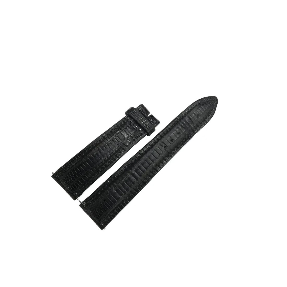 Tiffany & Co Black Leather 18mm Two-Piece Watch Band: Tiffany & Co Black Leather 18mm Two-Piece Watch Band Elevate your timepiece with this luxurious Tiffany & Co. black leather watch band. Designed in a classic two-piece strap style, this band features 