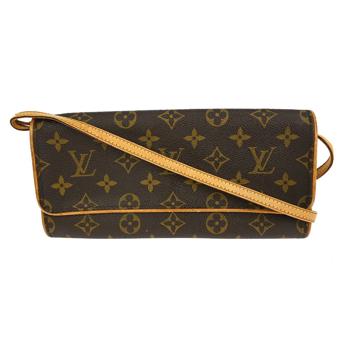 Louis Vuitton Pochette Twin GM Monogram Canvas Crossbody Shoulder Bag: Louis Vuitton Pochette Twin GM Monogram Canvas Crossbody Shoulder Bag This Louis Vuitton Pochette Twin GM crossbody bag features the iconic monogram canvas leather exterior and a brown leather crossbo