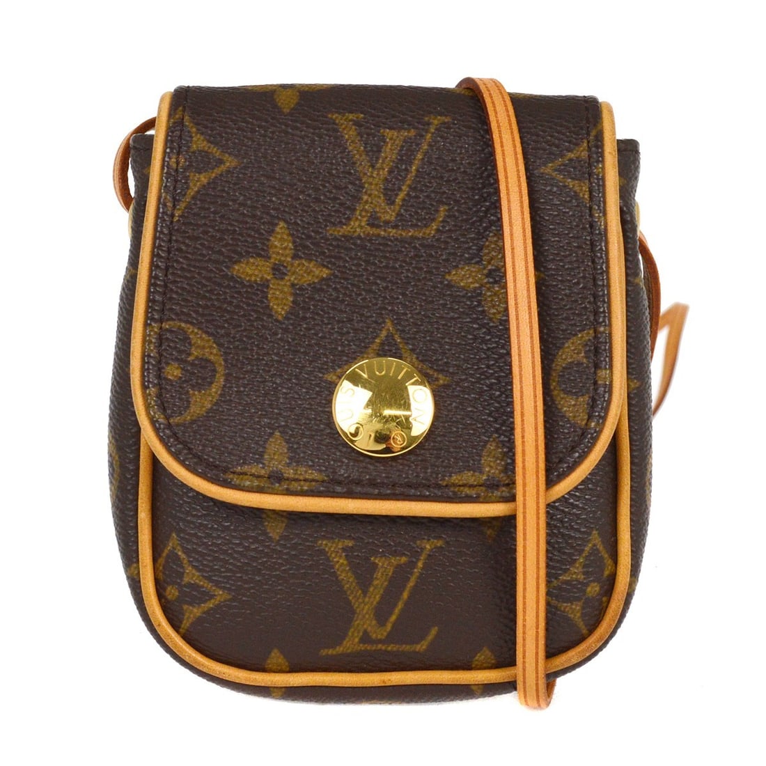 Louis Vuitton Monogram Canvas Cancun Pochette Shoulder Bag: Louis Vuitton Monogram Canvas Cancun Pochette Shoulder Bag This pre-owned Louis Vuitton Cancun Pochette is crafted from signature brown Monogram canvas and designed for women. It features a compact si