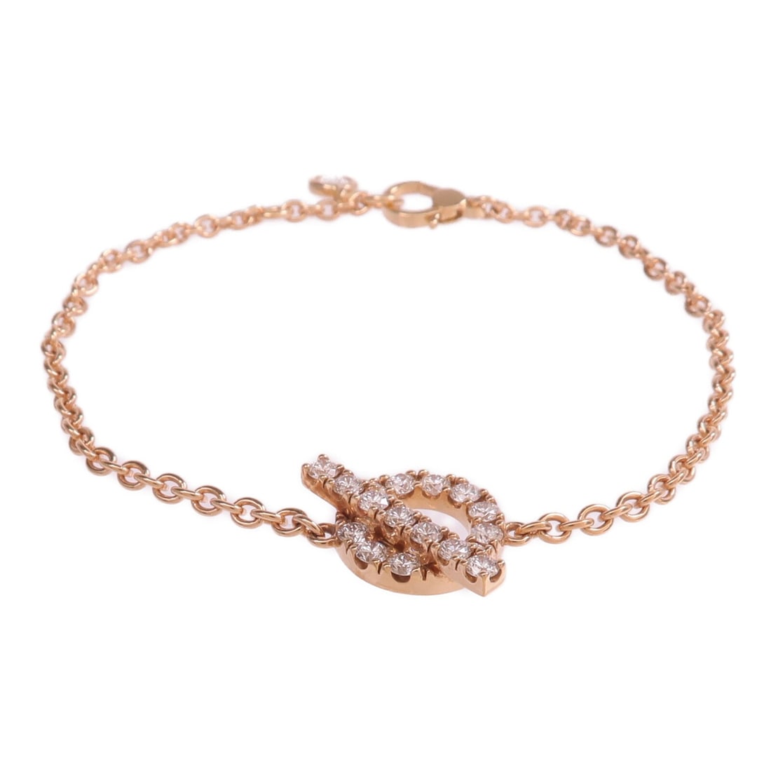 Diamond and 18K Rose Gold Finesse Bracelet for Women by Hermes (1 of 10)