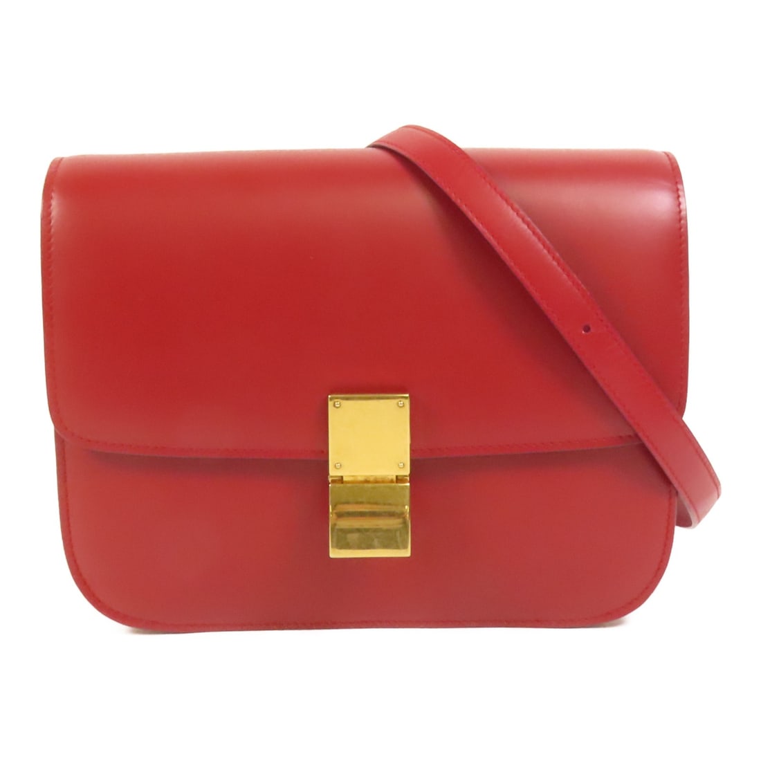 Celine Classic Medium Red Calfskin Shoulder Bag with Gold Hardware (1 of 15)