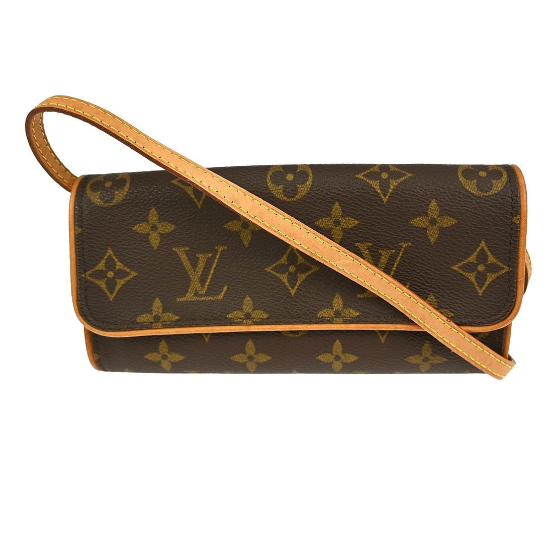 Louis Vuitton Monogram Pochette Twin PM Canvas Shoulder Bag M51854: Louis Vuitton Monogram Pochette Twin PM Canvas Shoulder Bag M51854 This Louis Vuitton Pochette Twin PM shoulder bag features the signature Monogram canvas leather exterior and a flap magnetic closure.