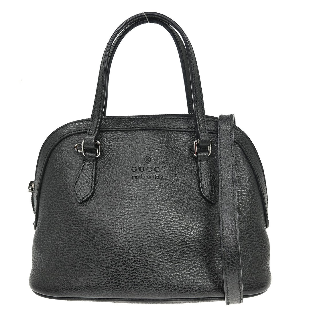 Gucci GG Black Canvas Leather Top Handle Small 2way Bag: Gucci GG Black Canvas Leather Top Handle Small 2way Bag This Gucci black 2-way handbag features the classic Gucci GG pattern and is crafted from canvas leather. Designed in a small size, it offers ver
