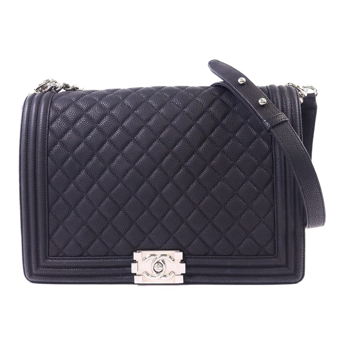 CHANEL Boy 30 Shoulder Bag Black Calfskin Leather SHW: CHANEL Boy 30 Shoulder Bag Black Calfskin Leather SHW This elegant CHANEL Boy 30 Chain Shoulder Bag is crafted from luxurious black calfskin leather, offering a timeless style that complements any out