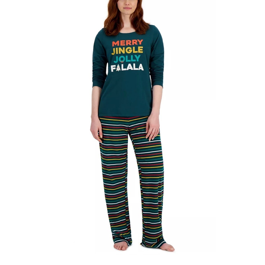 Family Pajamas Women's Merry Jingle Christmas Pajama Set Green S: Family Pajamas Women's Merry Jingle Christmas Pajama Set Green S Celebrate the holiday season in style with this Women's Merry Jingle Mix It Family Pajama Set. Designed in a festive green color, this 