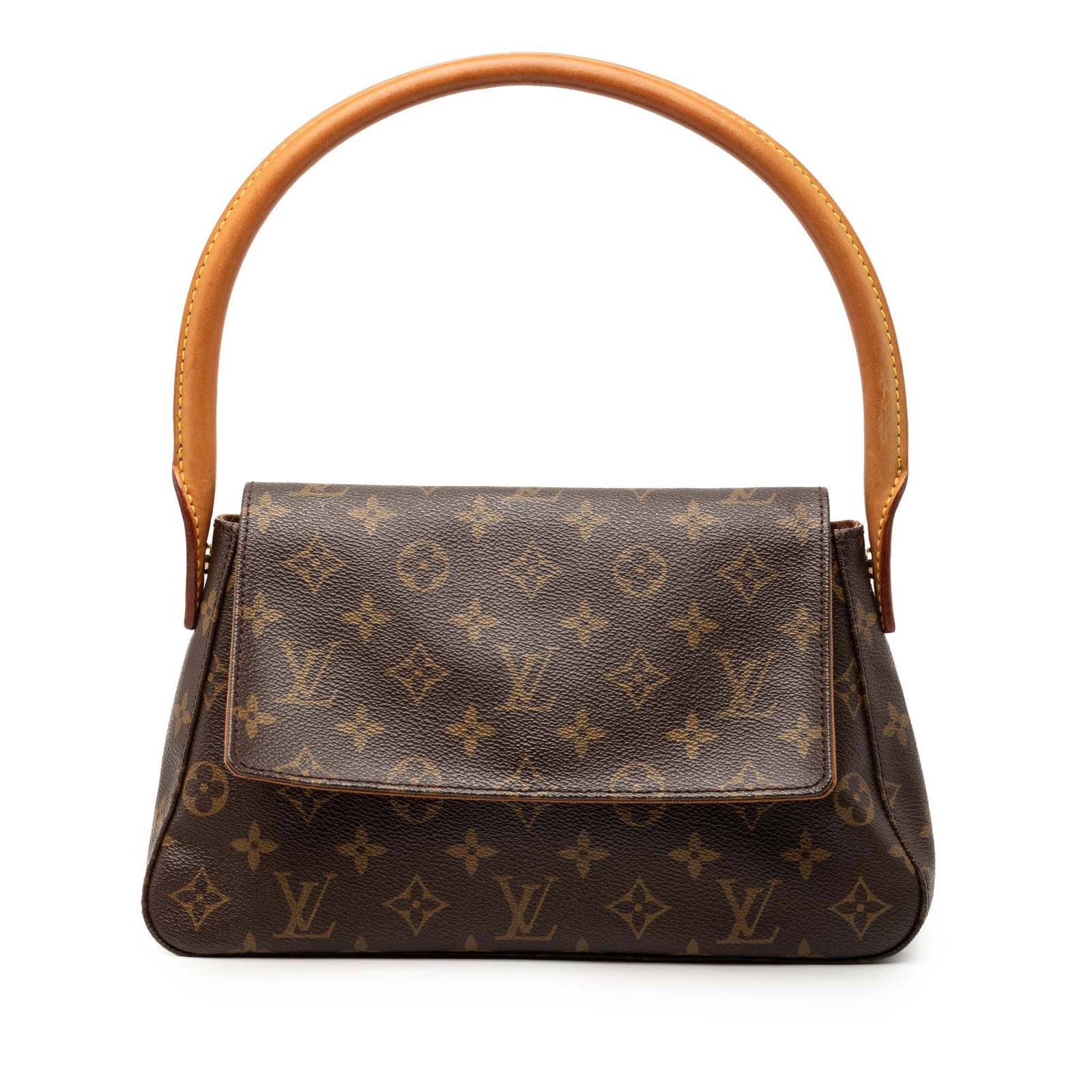 Louis Vuitton Mini Looping Monogram Canvas Shoulder Bag Brown: Louis Vuitton Mini Looping Monogram Canvas Shoulder Bag Brown The Louis Vuitton Monogram Mini Looping features a monogram canvas body with a rolled leather handle, a flap with magnetic snap closure, a